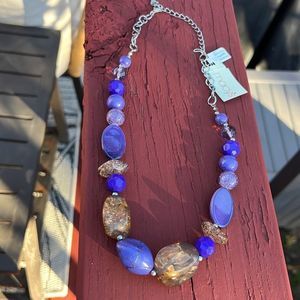 Trend Purple Chunky Statement Beaded Necklace